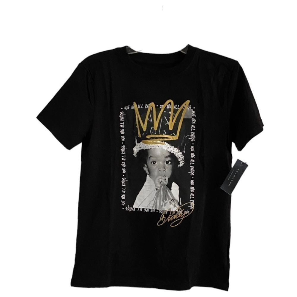 NEW Sean John Boys Black Tee T-Shirt We Are All Kings Diddy Youth Size Large